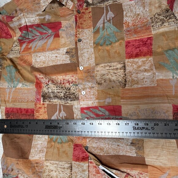 Tori Richard Cotton Lawn Men's Button Up Short Sleeve Leaf Hawaiian Shirt Large - Picture 6 of 8